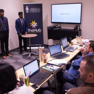 Students at UTSC start-up competition.