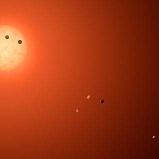 The TRAPPIST-1 star, an ultra-cool dwarf, has seven Earth-size planets orbiting it. Image courtesy NASA/JPL-Caltech