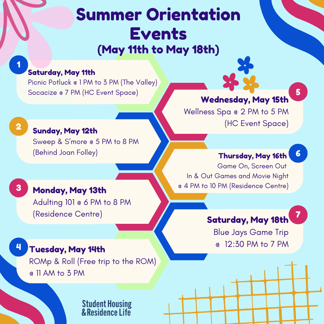 Summer orientation events