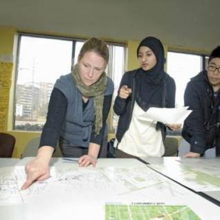 People looking at a map