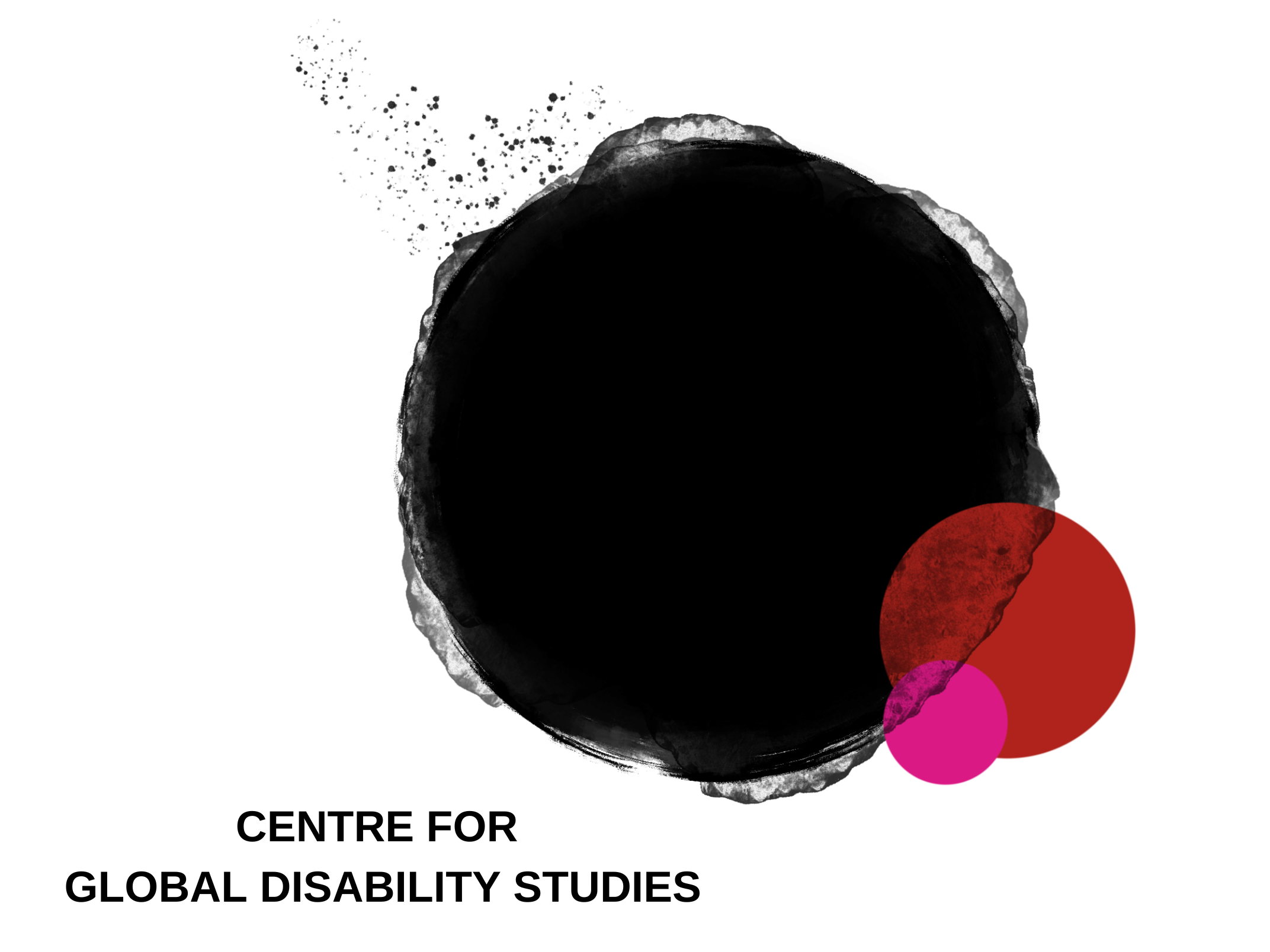 black red and pink logo for centre for global disability studies
