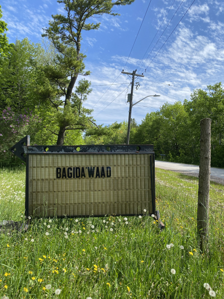 Bagidawaad on outdoor sign