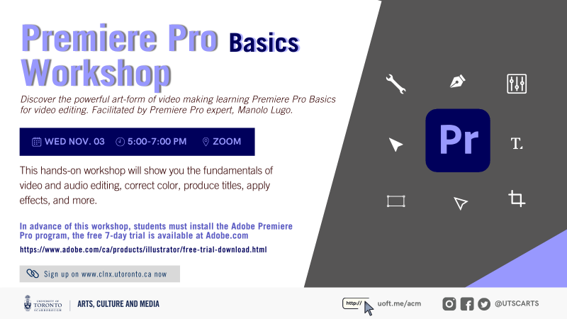 Premiere Pro Workshop Basics Infographic