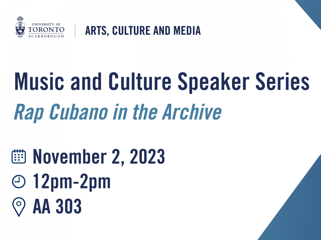 Event details of the Music and Culture Speaker Series