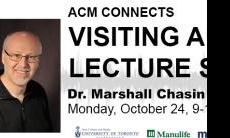 ACM Visiting Artist Series with Dr. Marshall Chasin. October 24, 2016. 9-10am. AA112