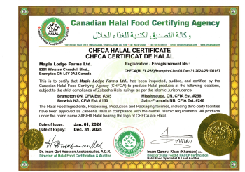 halal certification from maple leaf farms