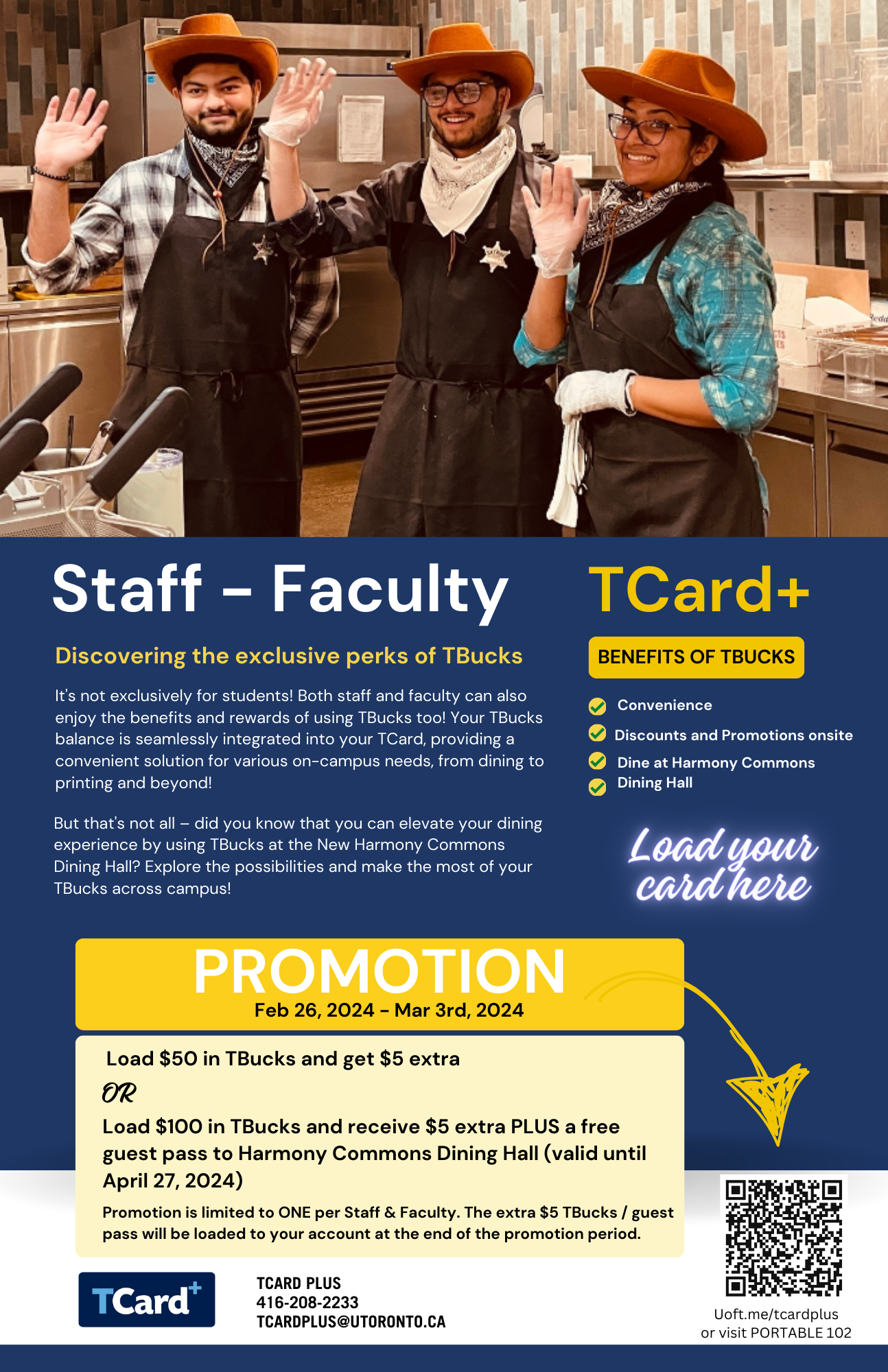 faculty staff tcard+ promotion
