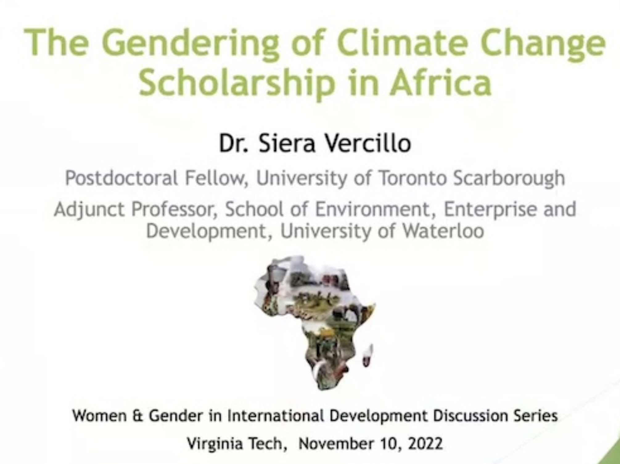 The Gendering of Climate Change in Africa