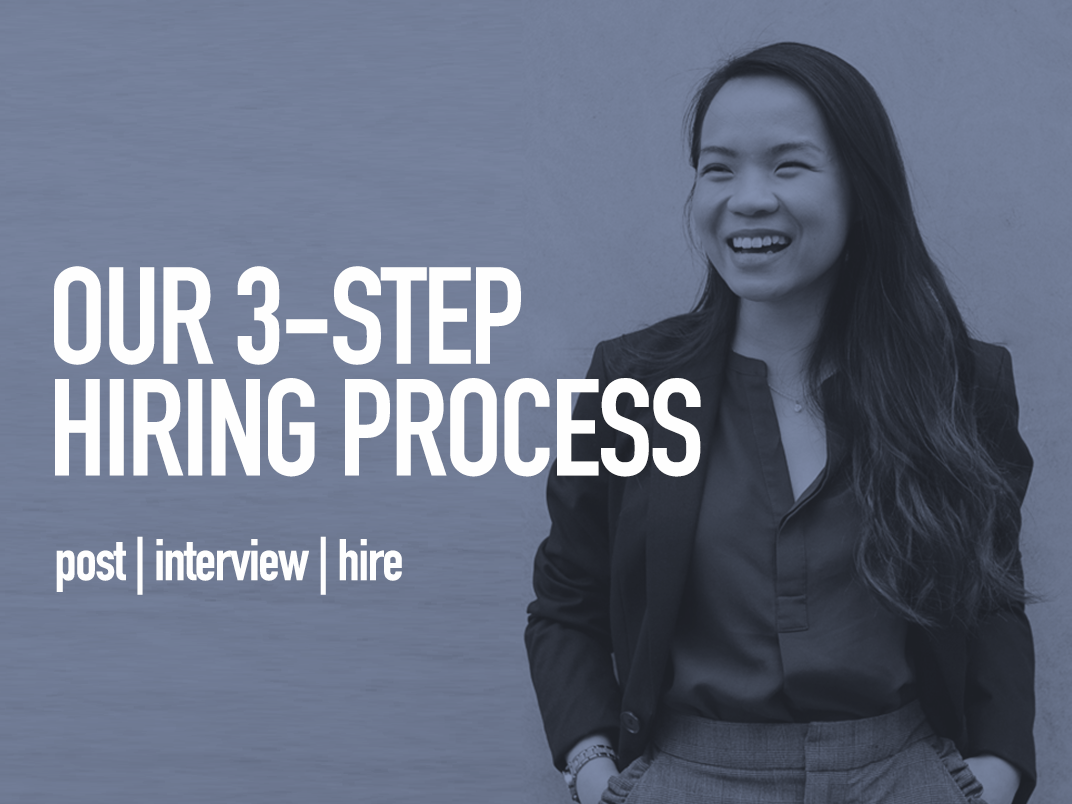 Our 3-step hiring process: post | interview | hire