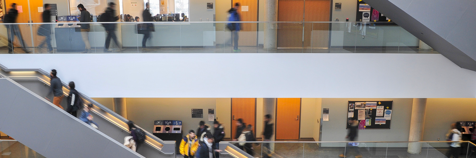 Students going up the stairs in the IC Building