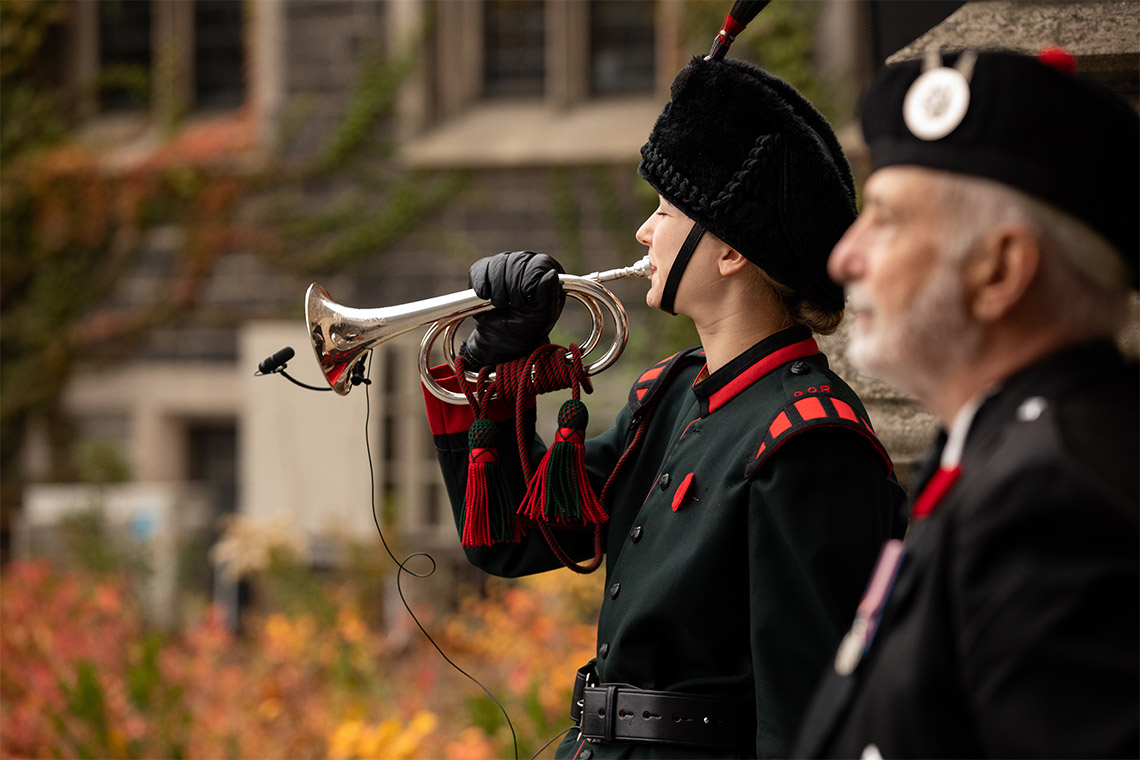 Bugle playing at end of ceremony
