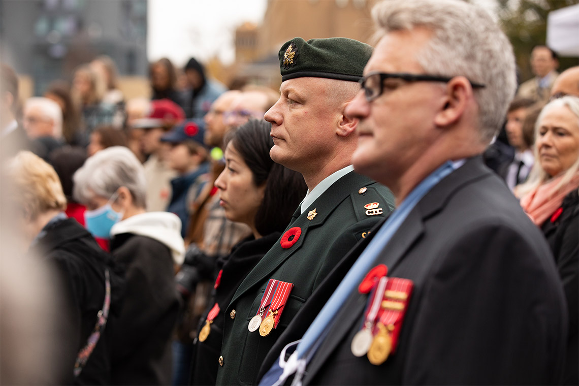 soldier at Remembrance Day ceremony
