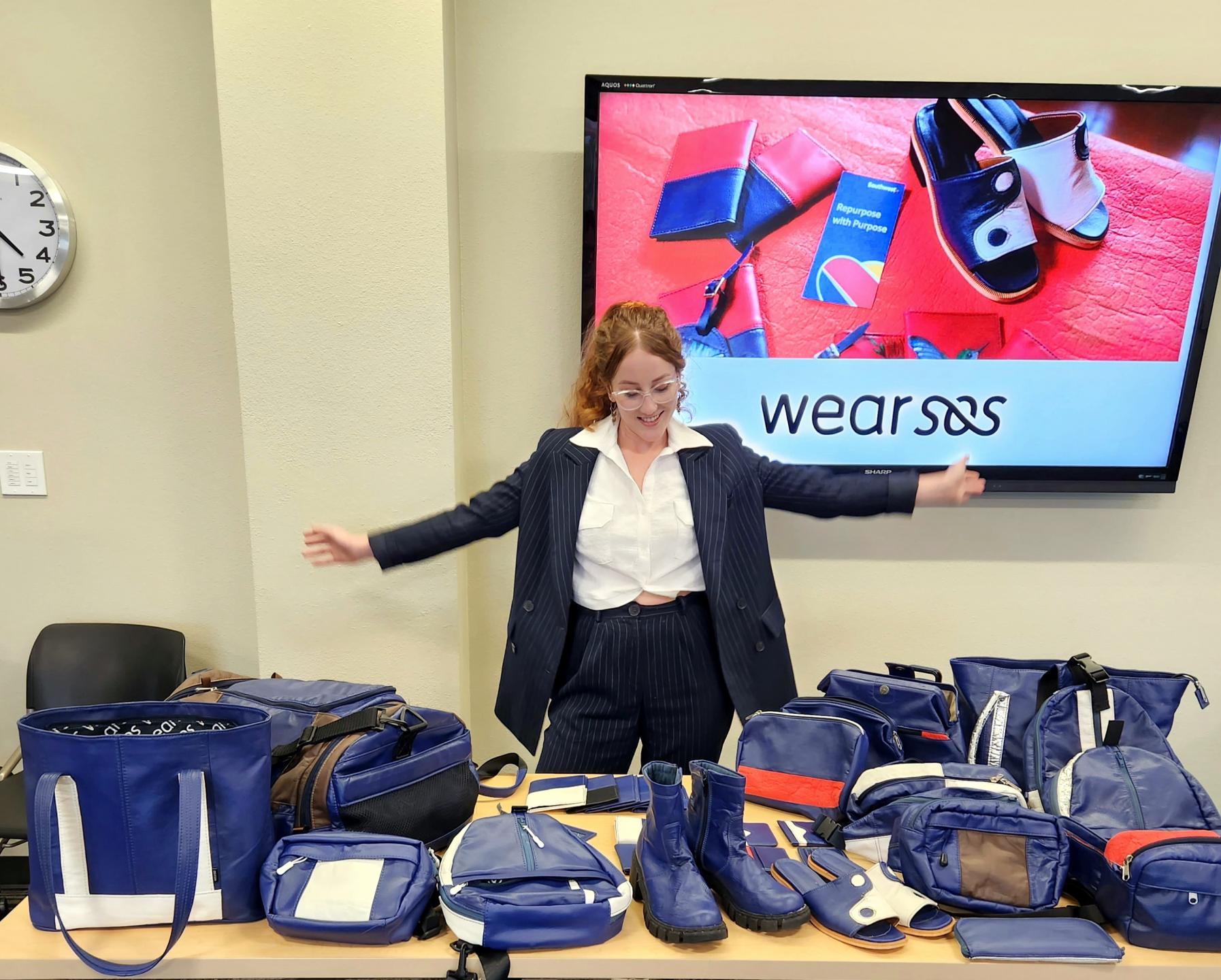 Lynne Corvaglia with the range of products Wearsos intends to sell