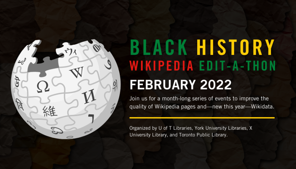 Black History Wikipedia Editathon promotional banner.