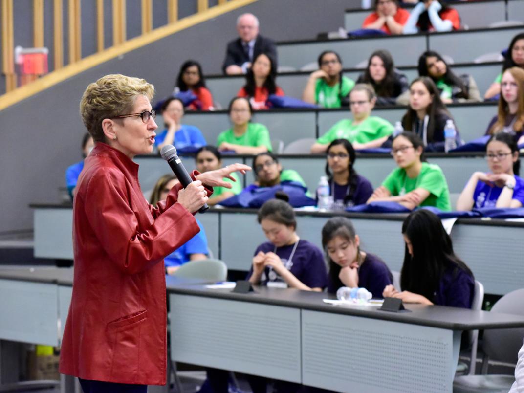 Kathleen Wynne at the annual Math in Motion... Girls in Gear! event