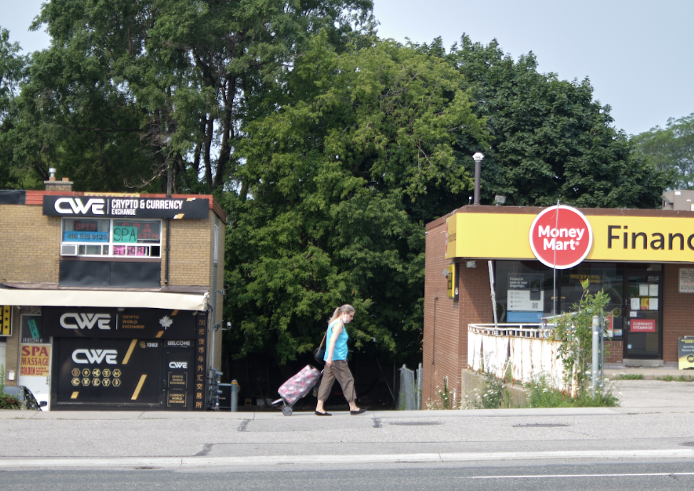 A woman walking in suburban Toronto, where the Community Voices study was conducted.