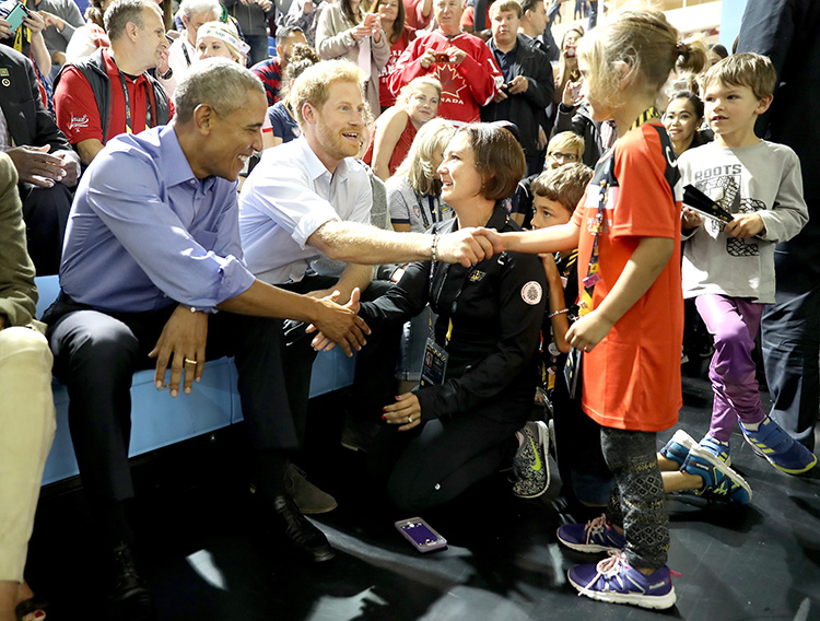 Obama and Prince Harry meet with members of the public (photo by Chris Jackson/Getty Images for the Invictus Games Foundation)