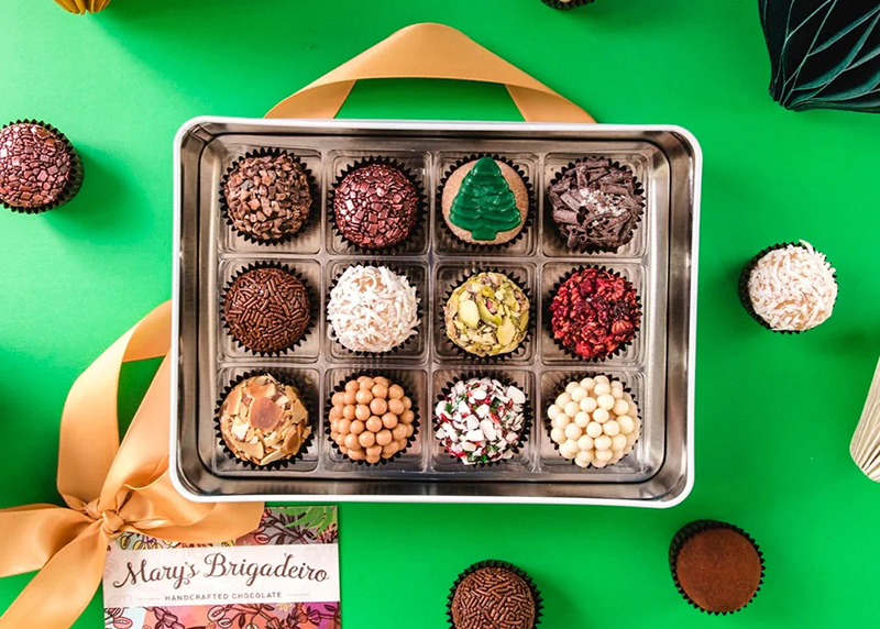 Mary's Brigadier chocolates in a box
