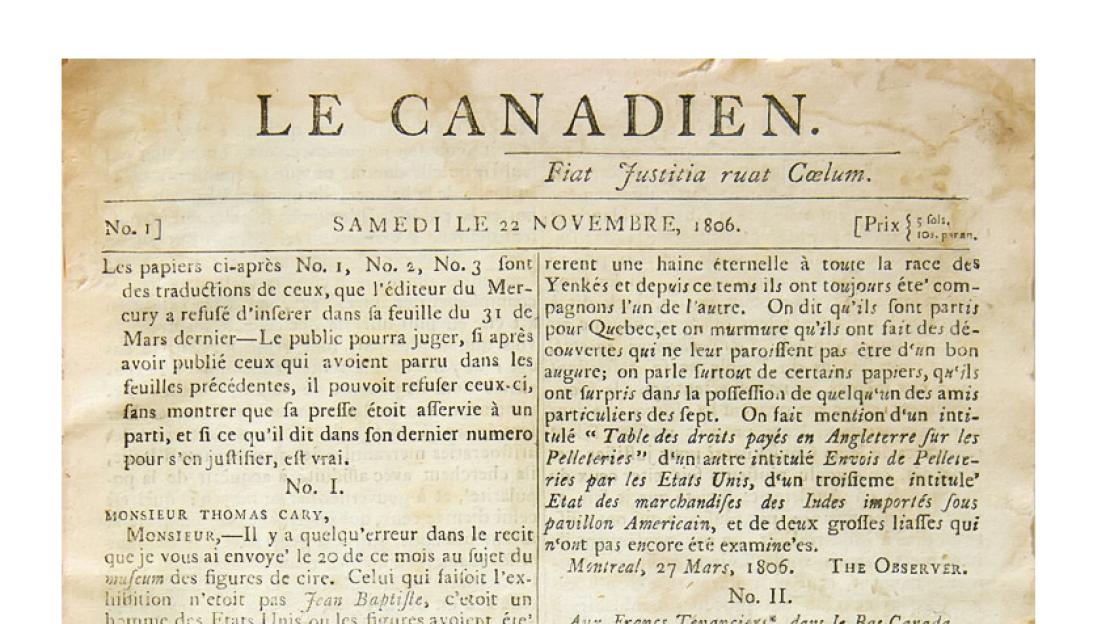 An early copy of Le Canadien