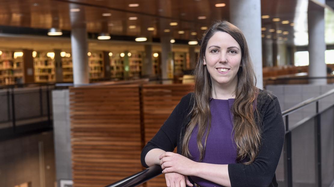 New UTSC Librarian Sarah Guay&#039;s passion for research guided her career in Information Services and the process of discovering more about her family&#039;s indigenous roots. (Photo by Ken Jones)