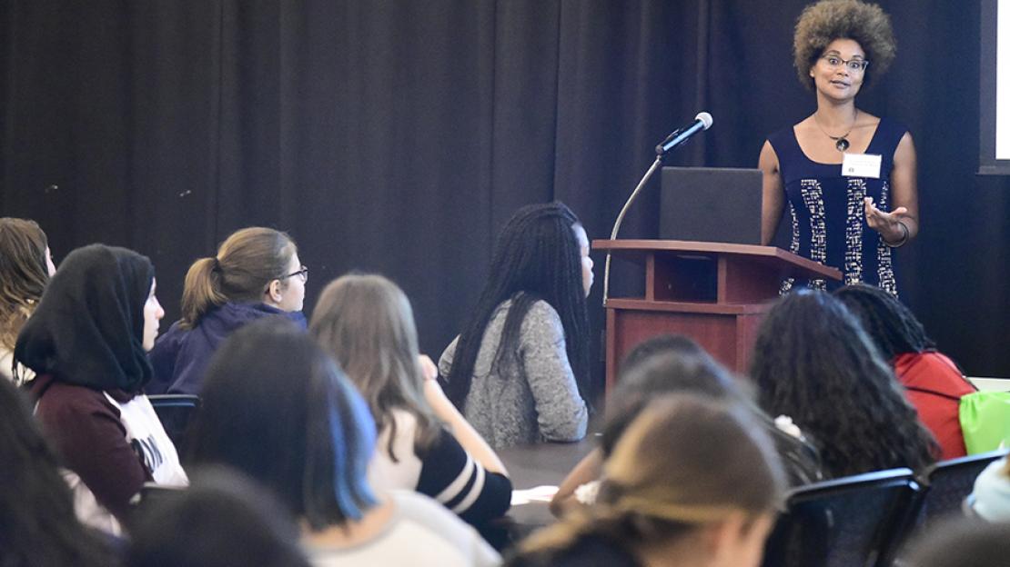 Professor Maydianne Andrade from the Department of Biological Sciences and Vice Dean of Faculty Affairs and Equity at U of T Scarborough, is the keynote speaker for the Sparking Science through Mentorship Conference at U of T Scarborough. (Photo by Ken Jones)