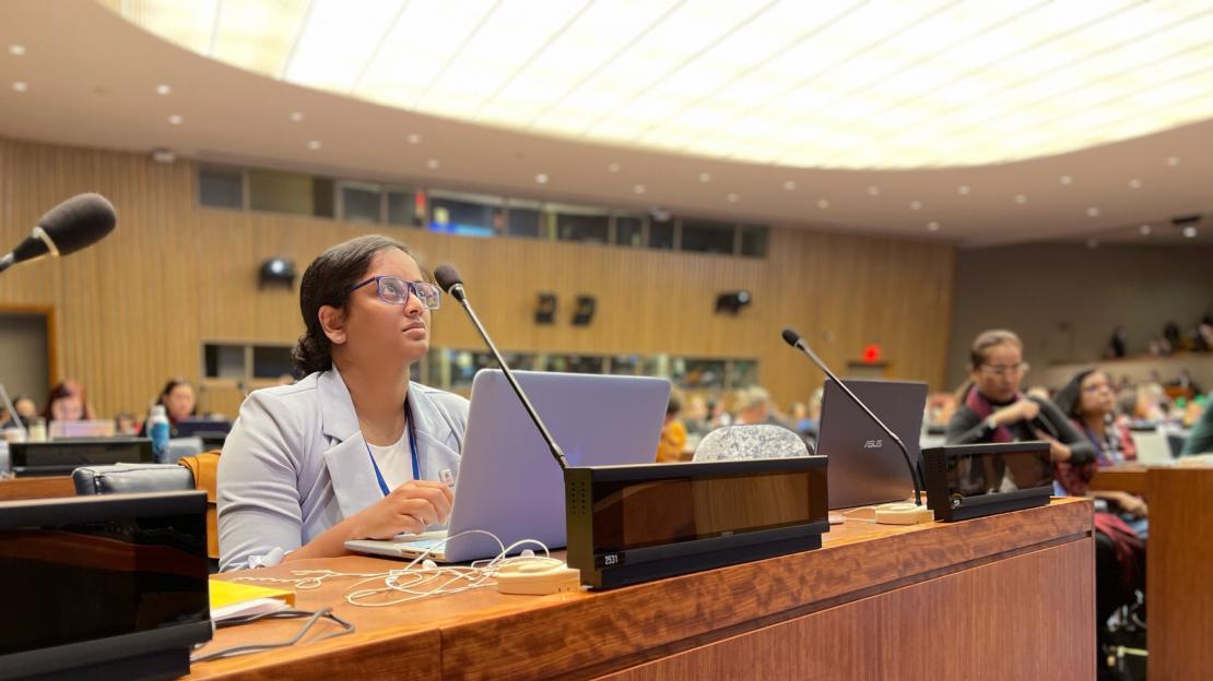 Melanie Ratnam at the United Nations’ annual Commission on the Status of Women session.