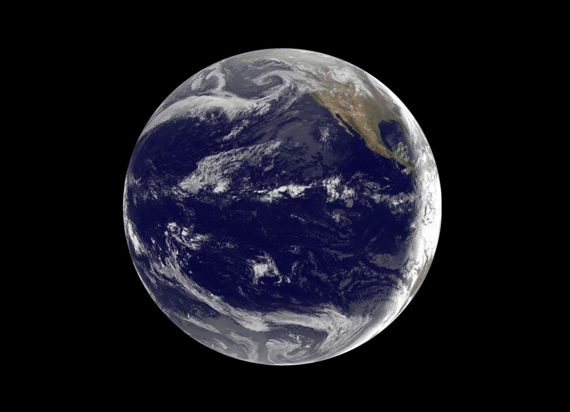 Satellite image of the Pacific Ocean Basin