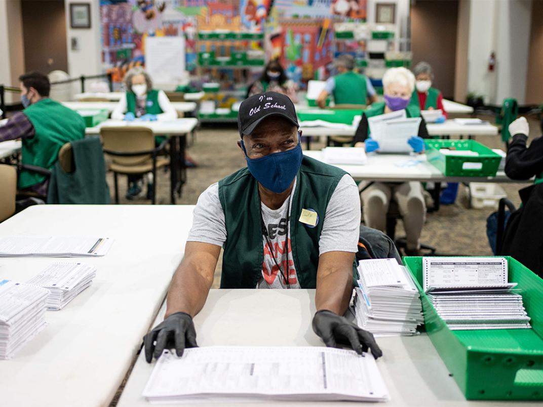 Ballot counting in Denver, Colo