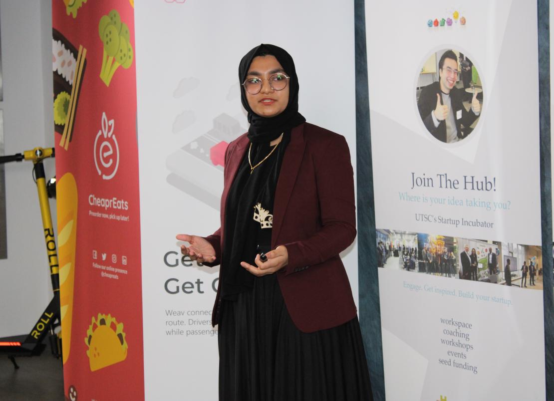 Aliya Ali Shaikha at The Hub's annual pitch competition