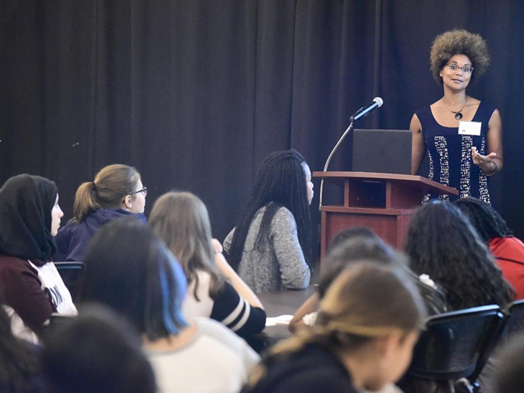 Professor Maydianne Andrade from the Department of Biological Sciences and Vice Dean of Faculty Affairs and Equity at U of T Scarborough, is the keynote speaker for the Sparking Science through Mentorship Conference at U of T Scarborough. (Photo by Ken Jones)