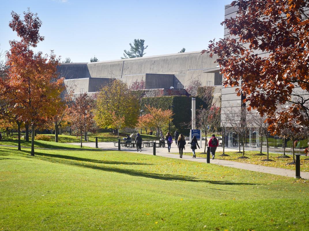 Humanities Wing in the fall
