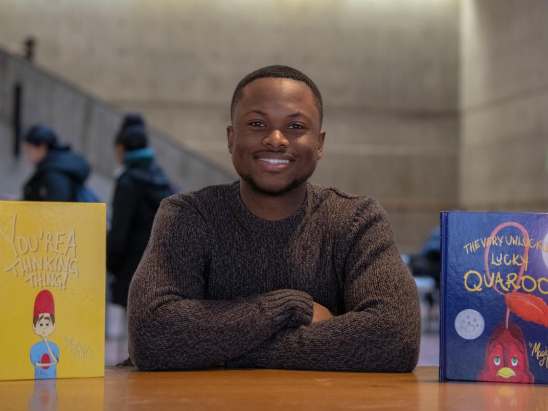 Michael Gayle pictured with his two books.