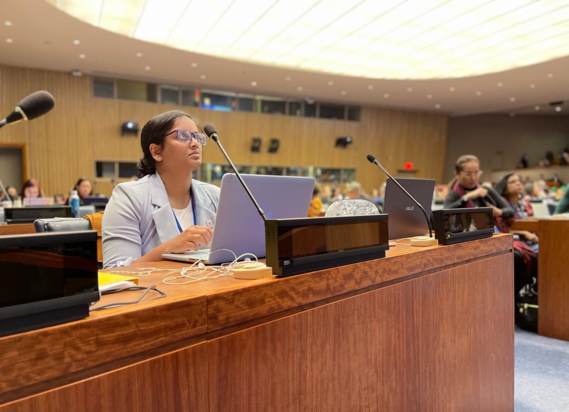 Melanie Ratnam at the United Nations’ annual Commission on the Status of Women session.
