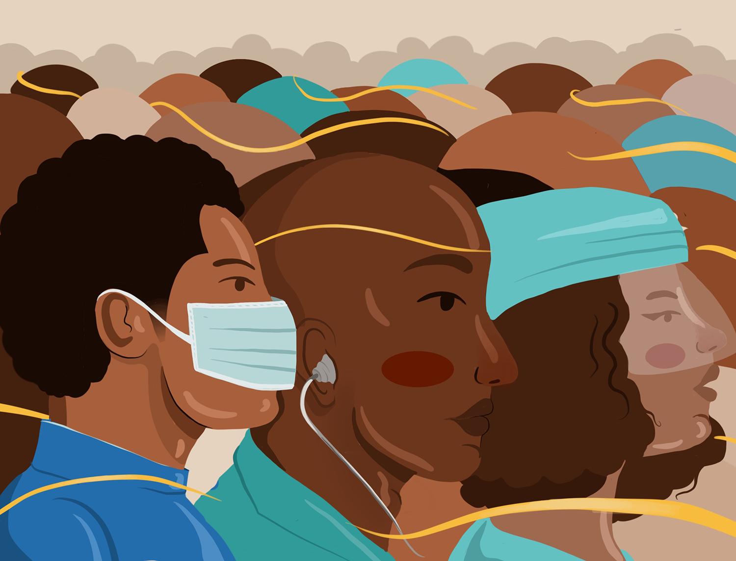Illustration of three healthcare workers