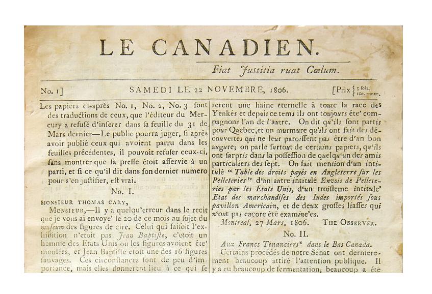 An early copy of Le Canadien