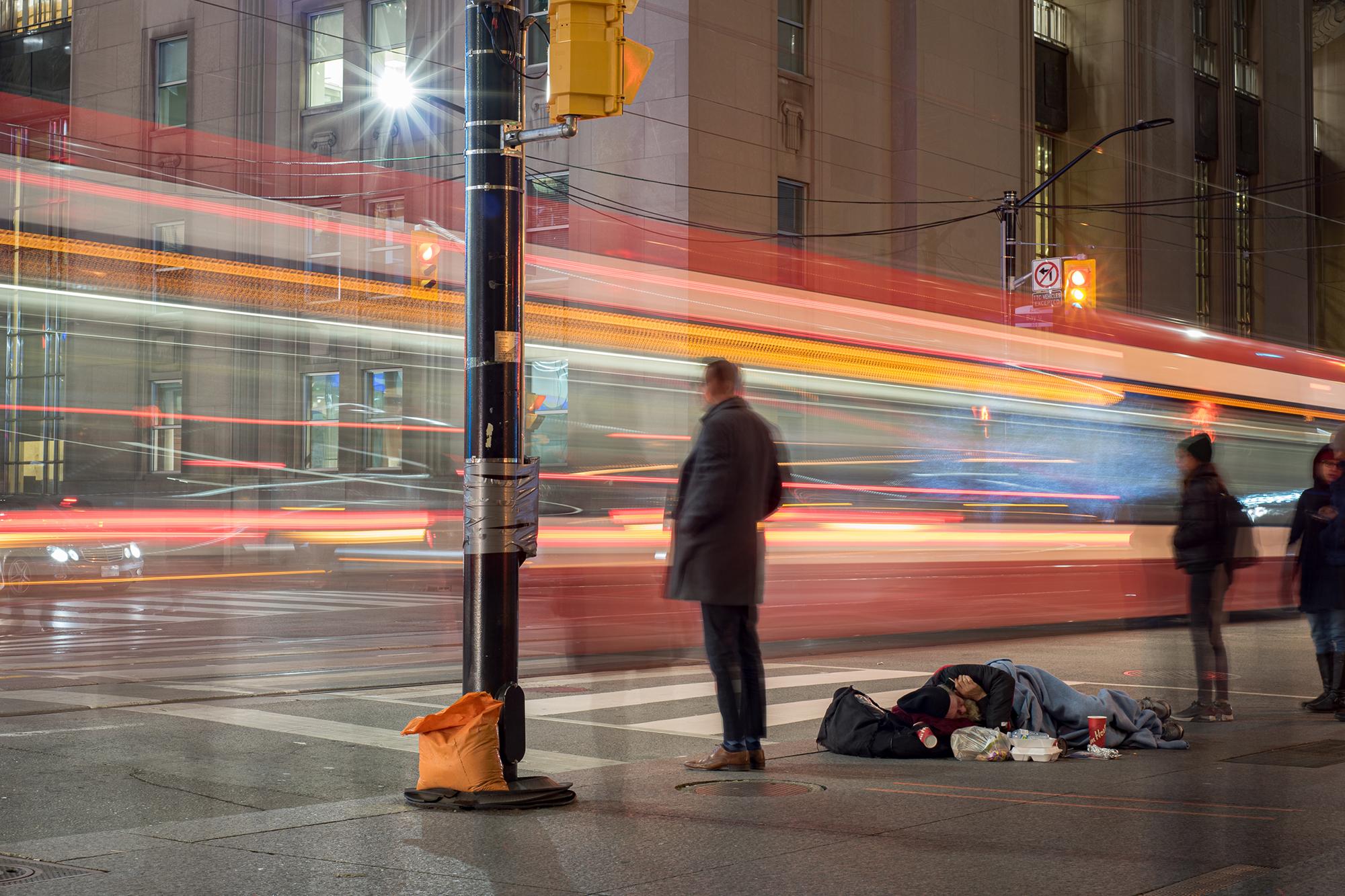 A homeless man in Toronto