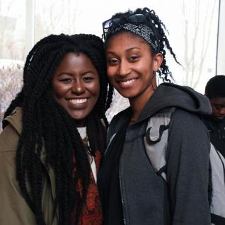Scarborough Campus Students' Union VP Equity Nana Frimpong and an Imani student mentee.