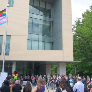 Pride flag ceremony at UTSC