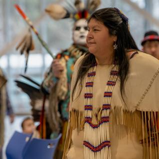 Elder Wendy Phillips performs at U of T Scarborough's first Pow Wow