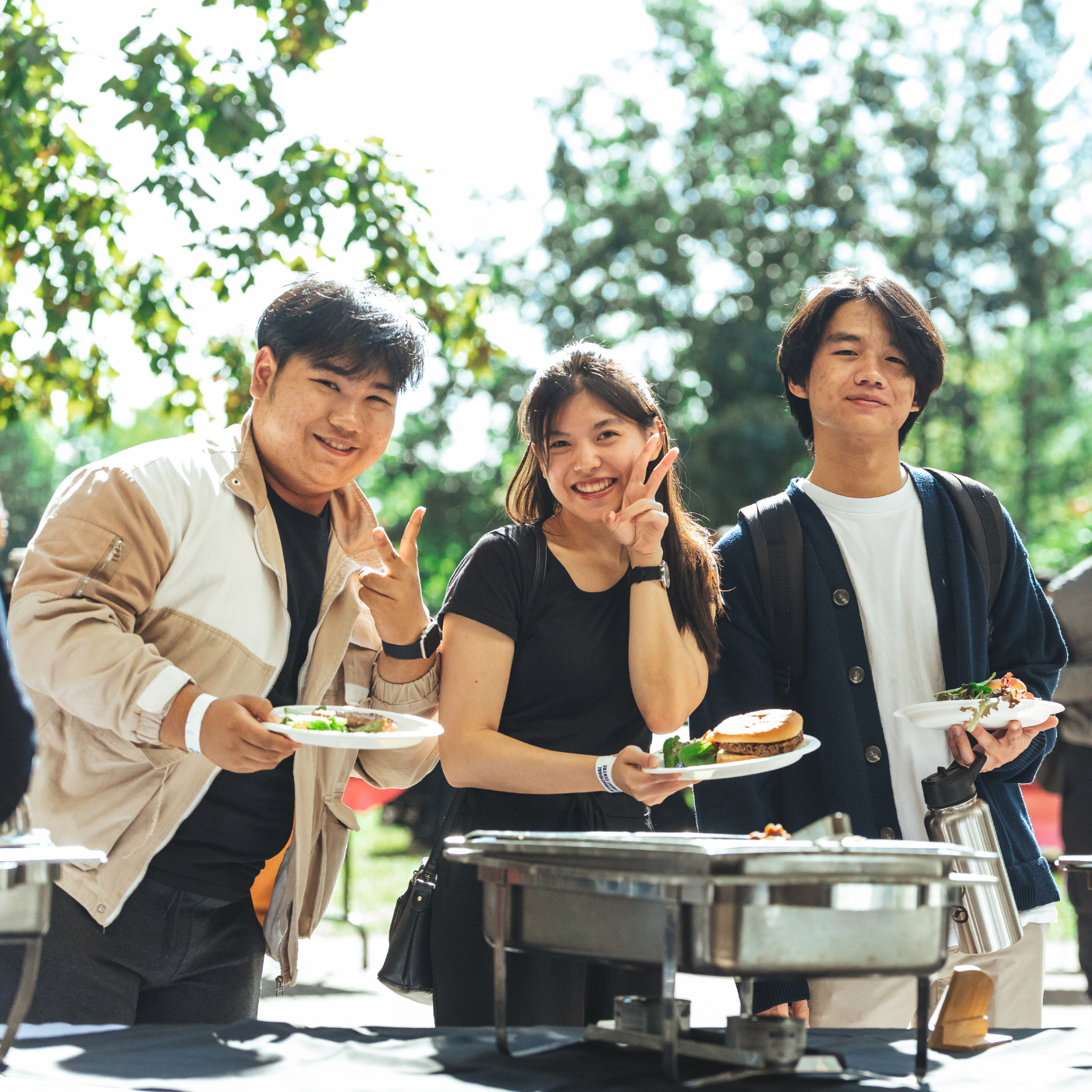 students at the international student centre BBQ