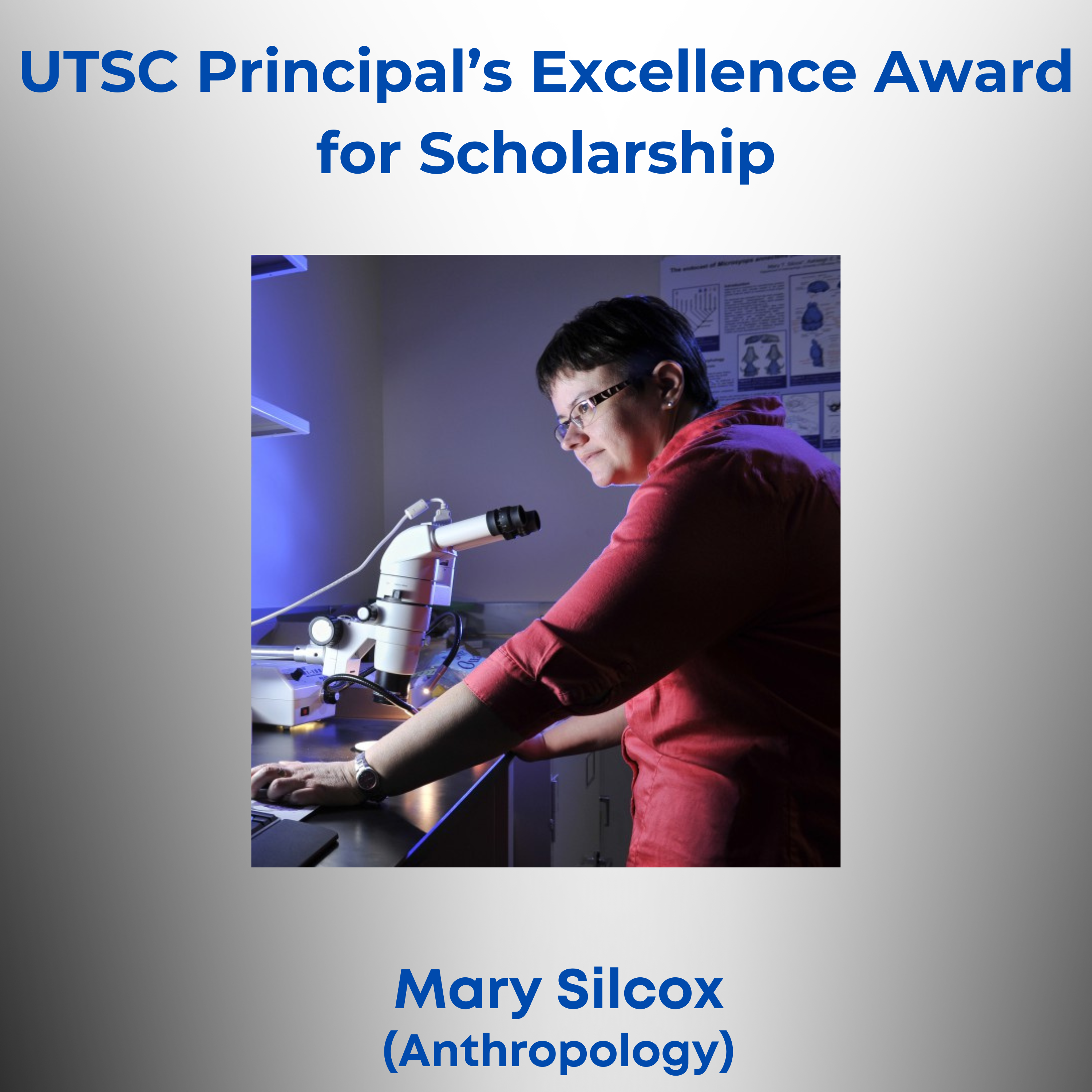 Photo of Principal's Excellence Award for Scholarship - Mary Silcox