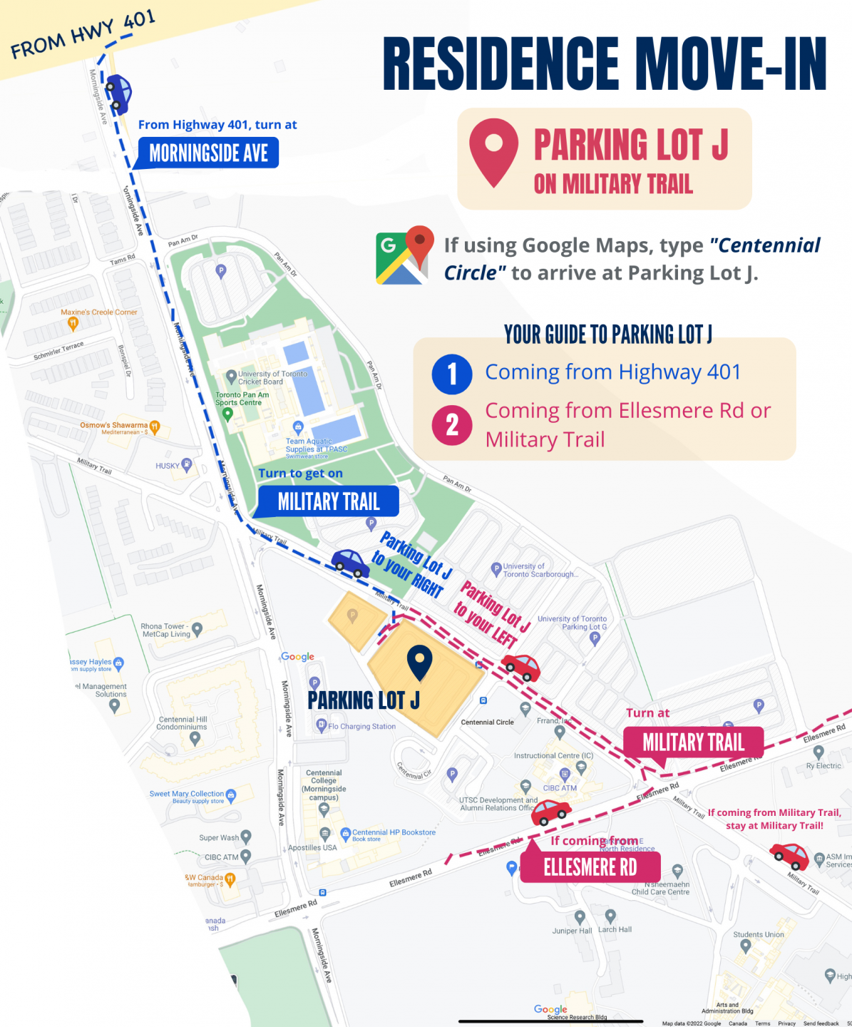 Map to Parking Lot J