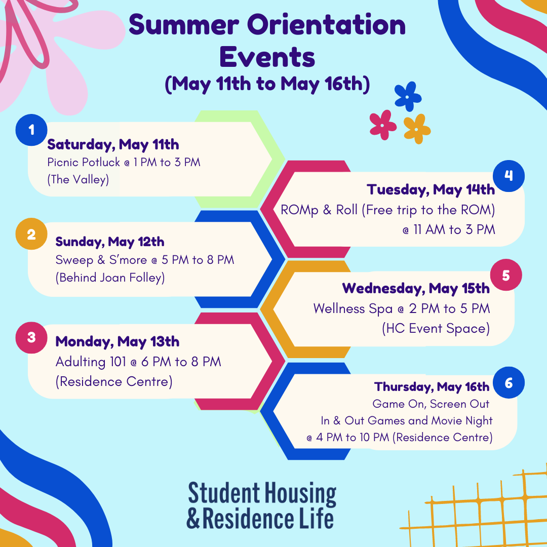Summer orientation events