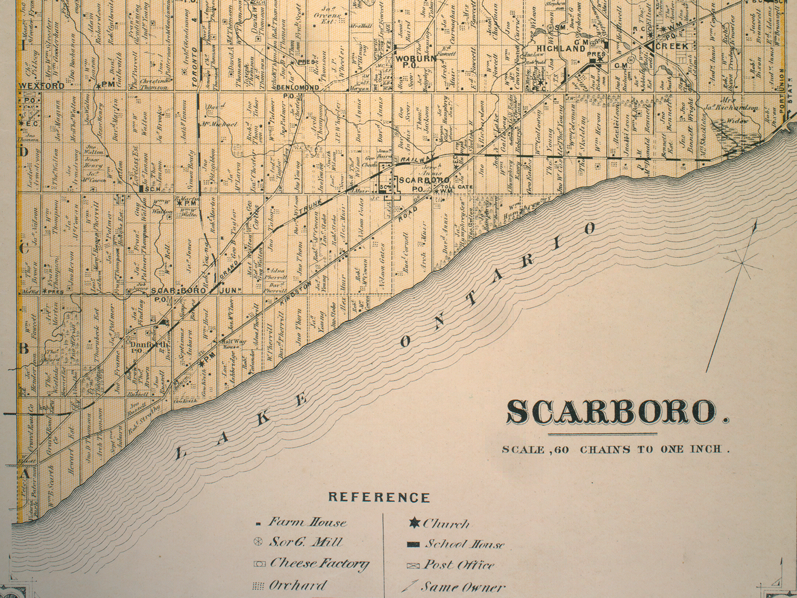 An archive map of Toronto