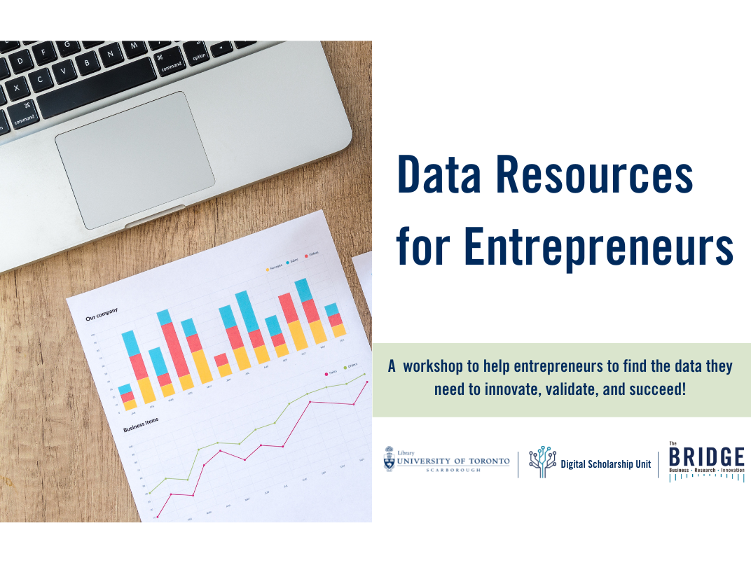 Poster for data resources for entrepreneurs event
