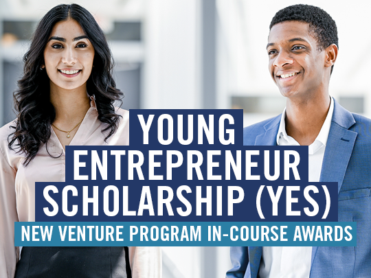 Young Entrepreneur Scholarship (YES) New Venture Program in-course awards poster