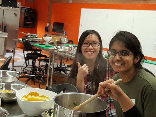 Students enjoying a cooking session