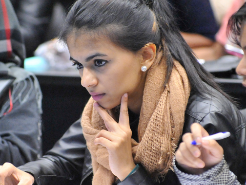 Student focused during lecture